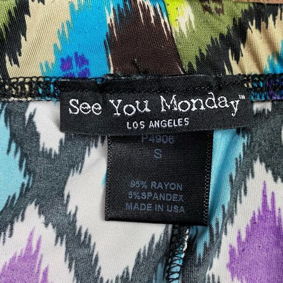 See You Monday Leggings Abstract Print Size Small - Picture 3 of 3